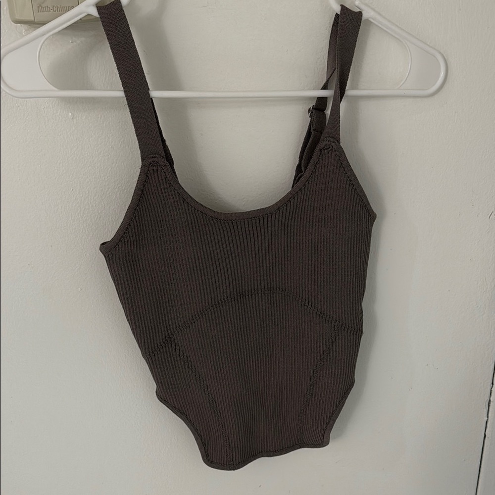 Forever 21 Brown Sleeveless Bustier Bodysuit